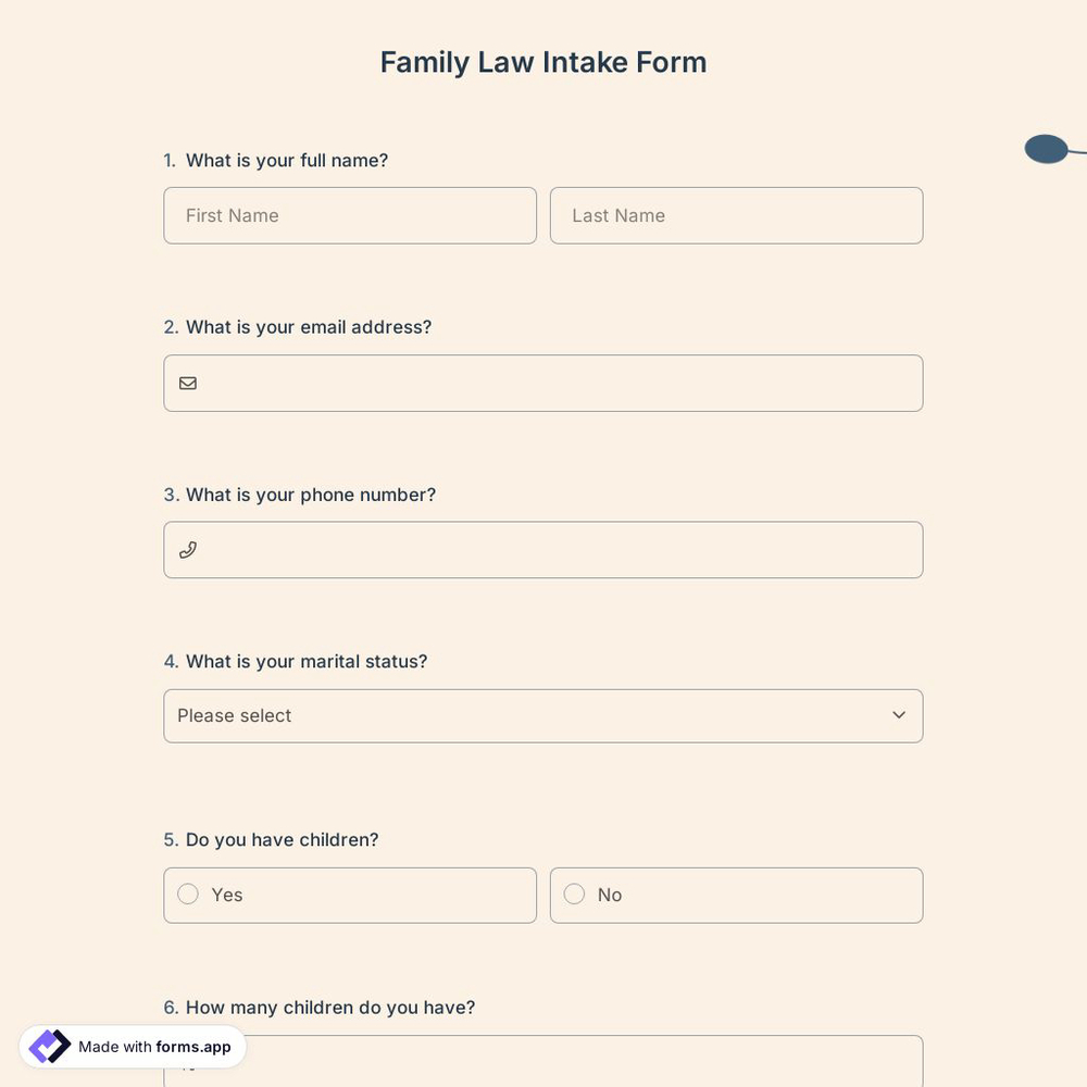 Family Law Intake Form