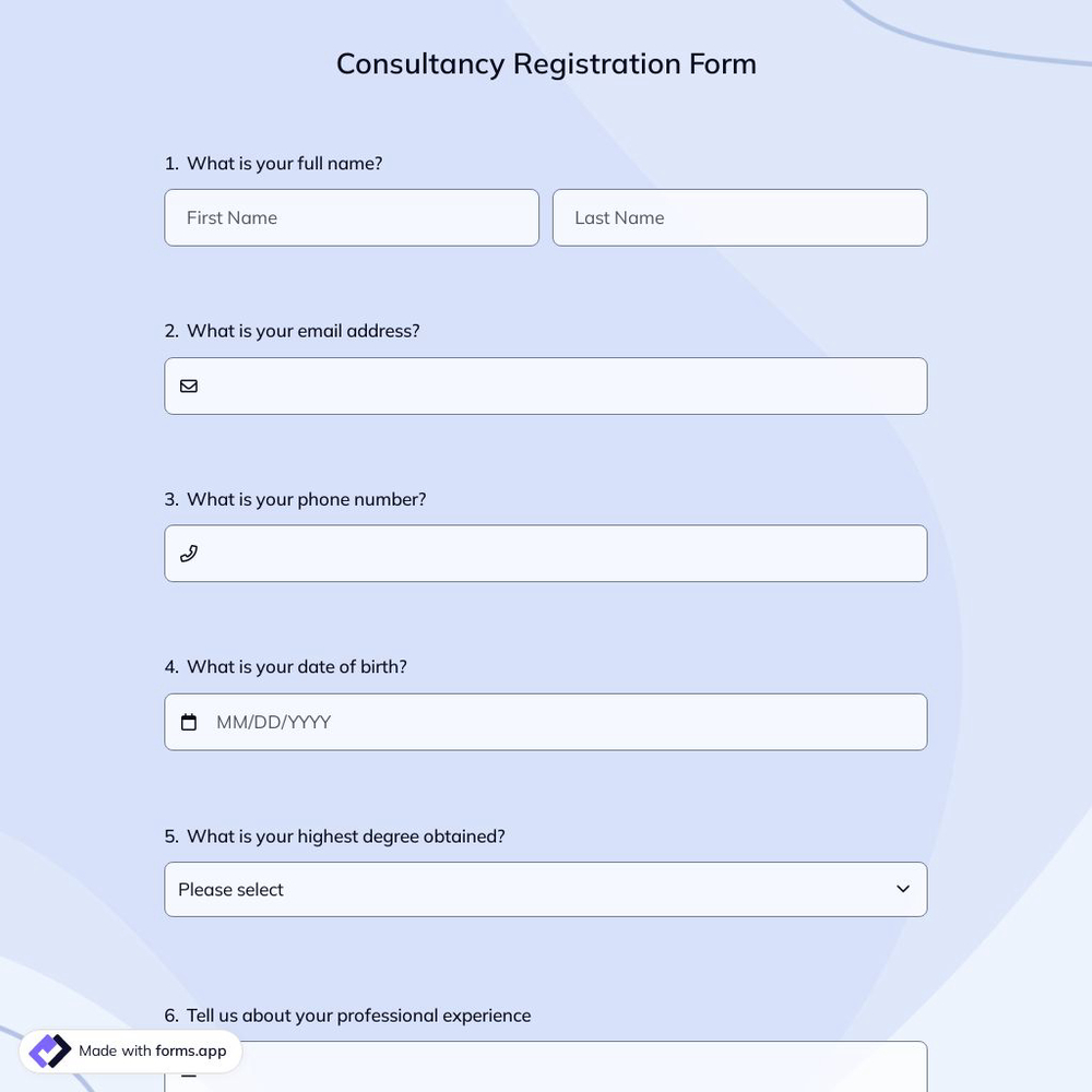 Consultancy Registration Form