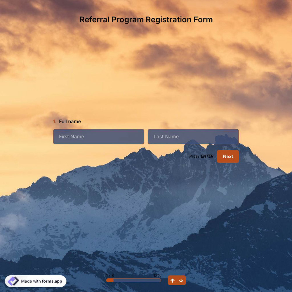 Referral Program Registration Form