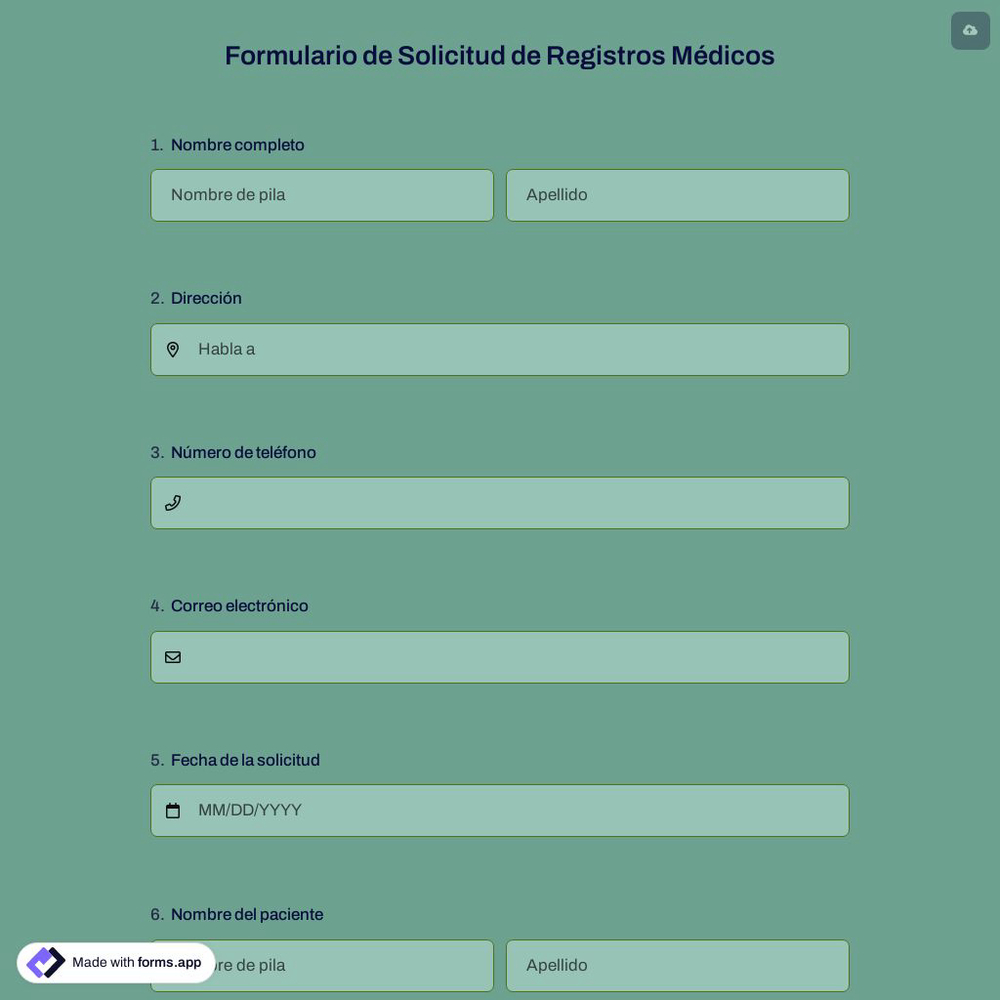 Formulario de Solicitud de Registros Médicos