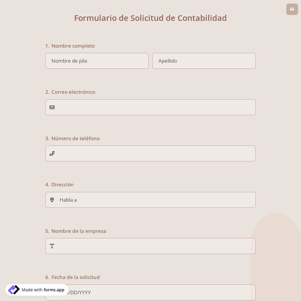 Formulario de Solicitud de Contabilidad