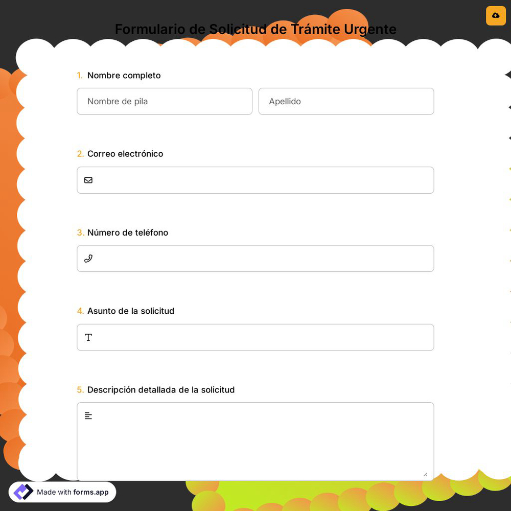 Formulario de Solicitud de Trámite Urgente