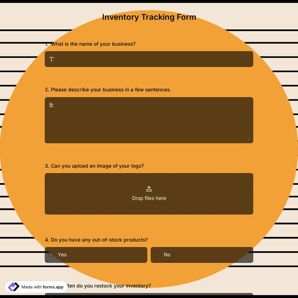 Inventory Tracking Form