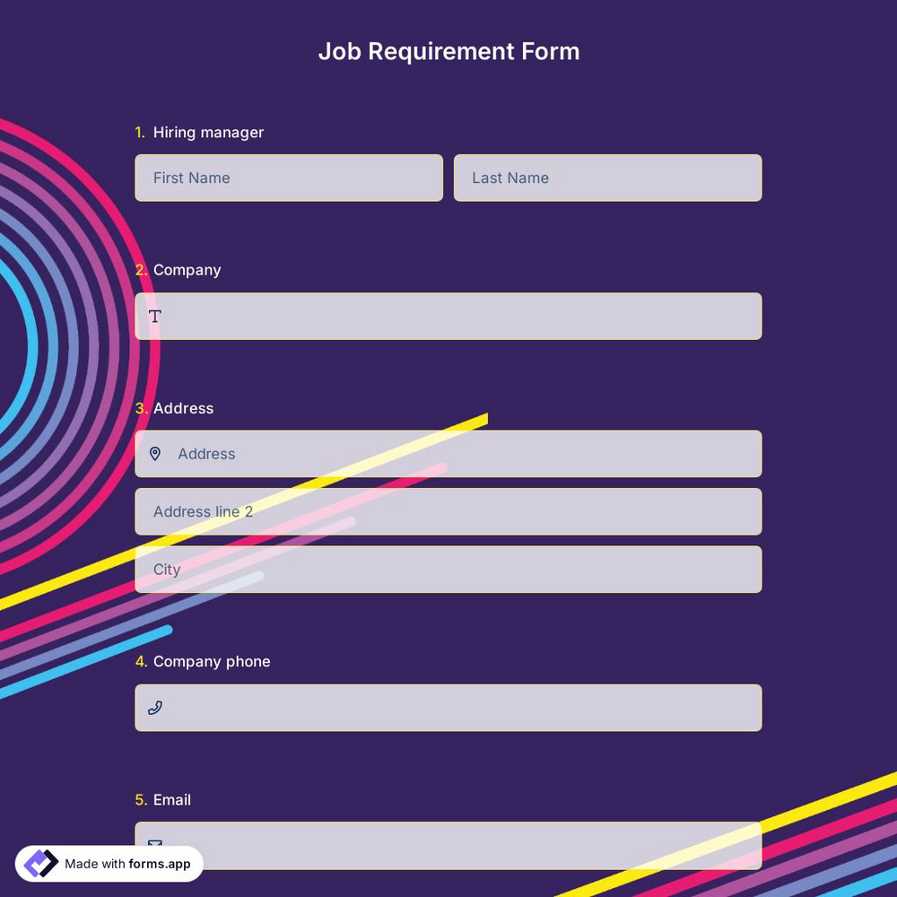 Job Requirement Form