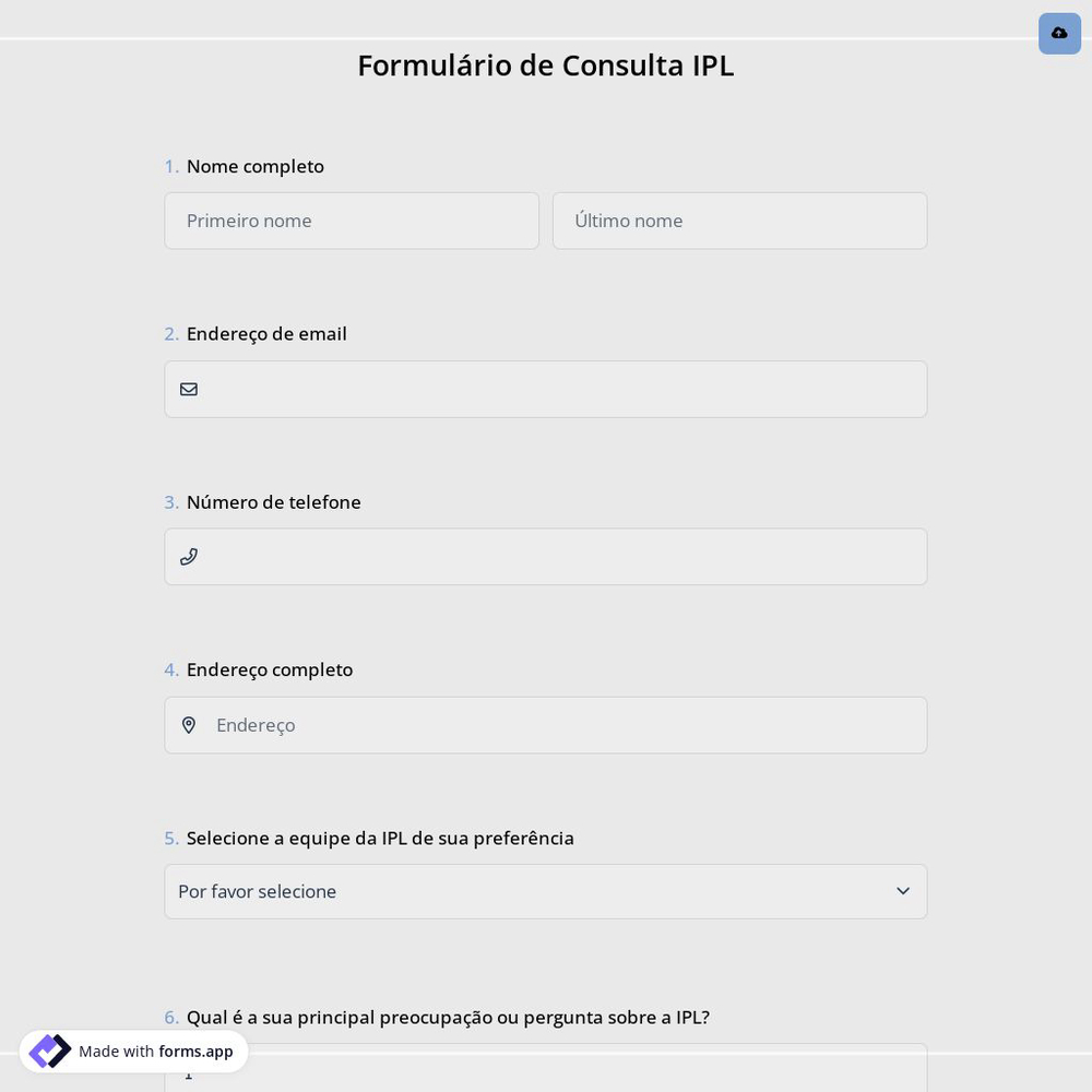 Formulário de Consulta IPL