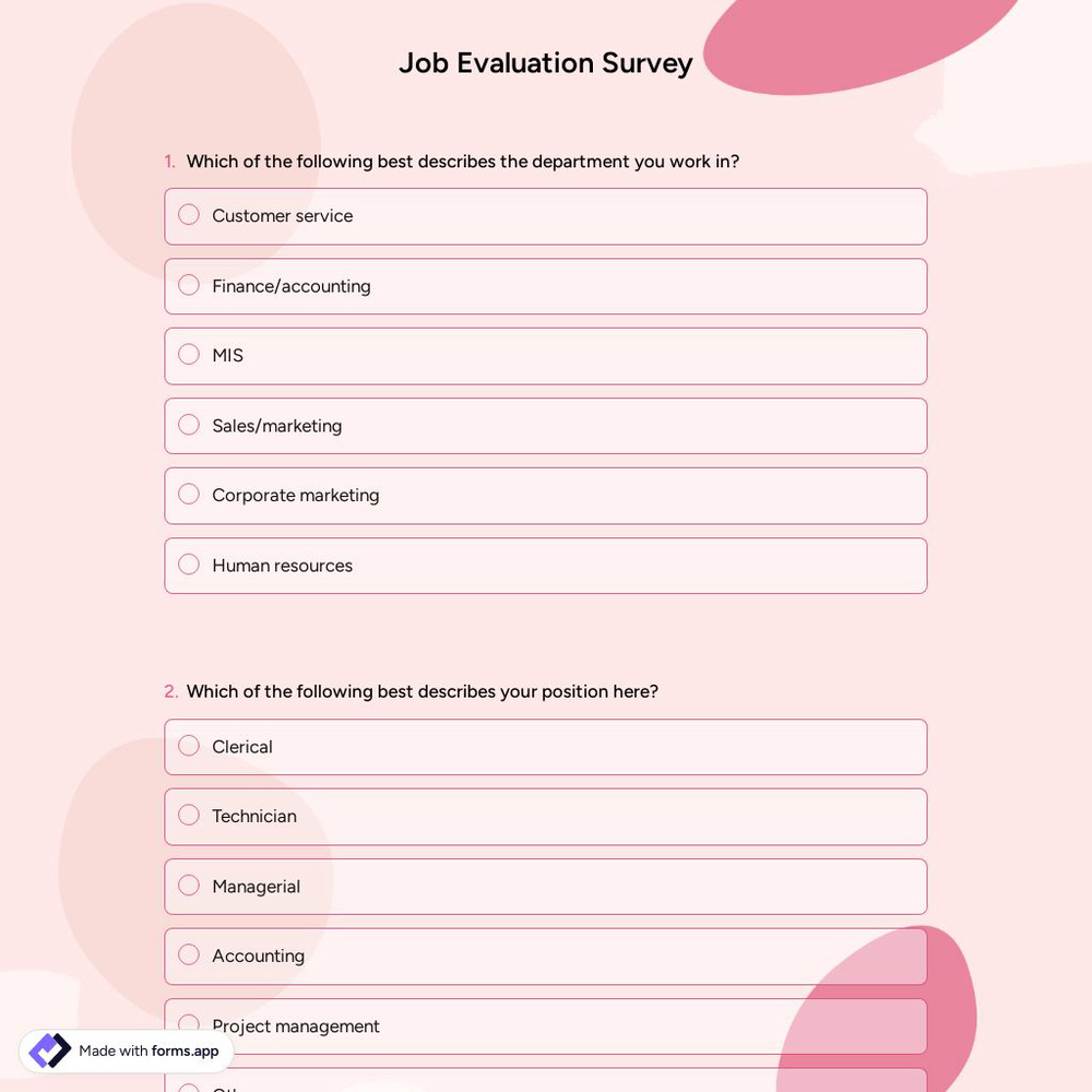 Job Evaluation Survey