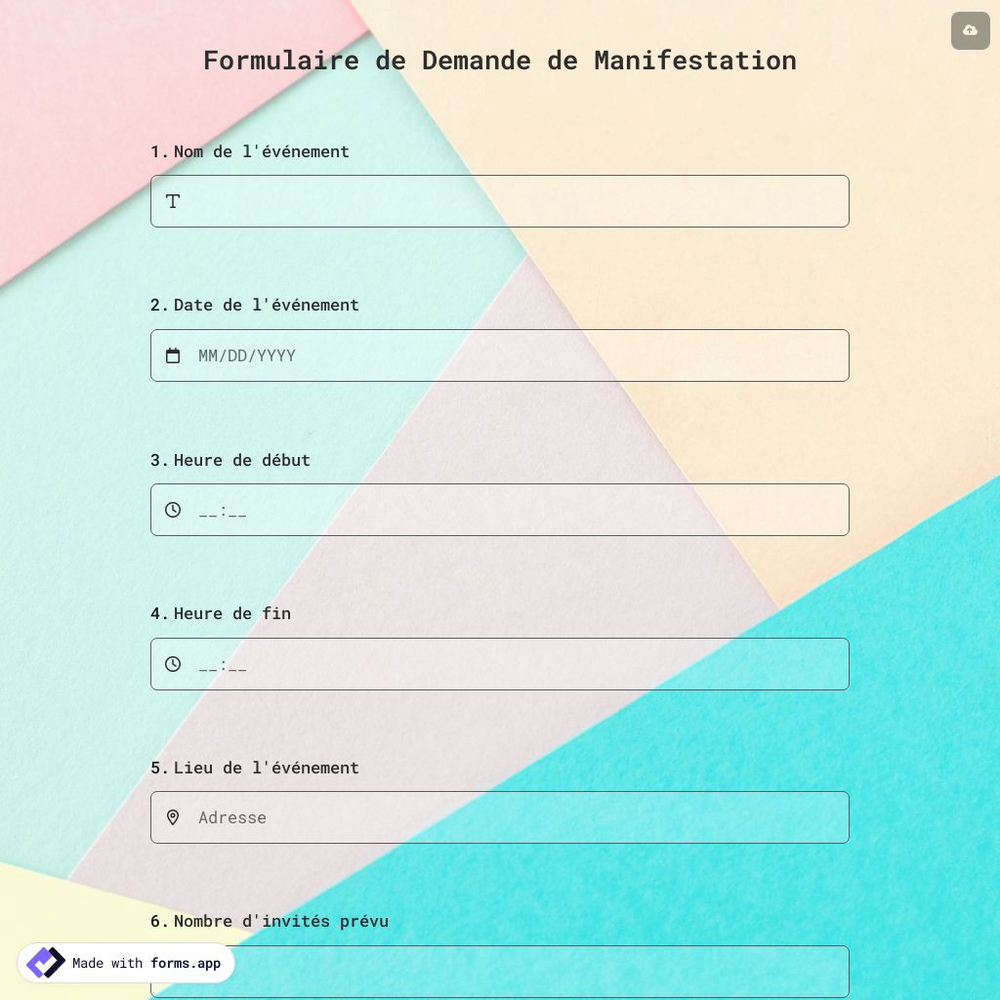 Formulaire de Demande de Manifestation