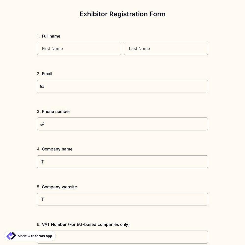 Exhibitor Registration Form