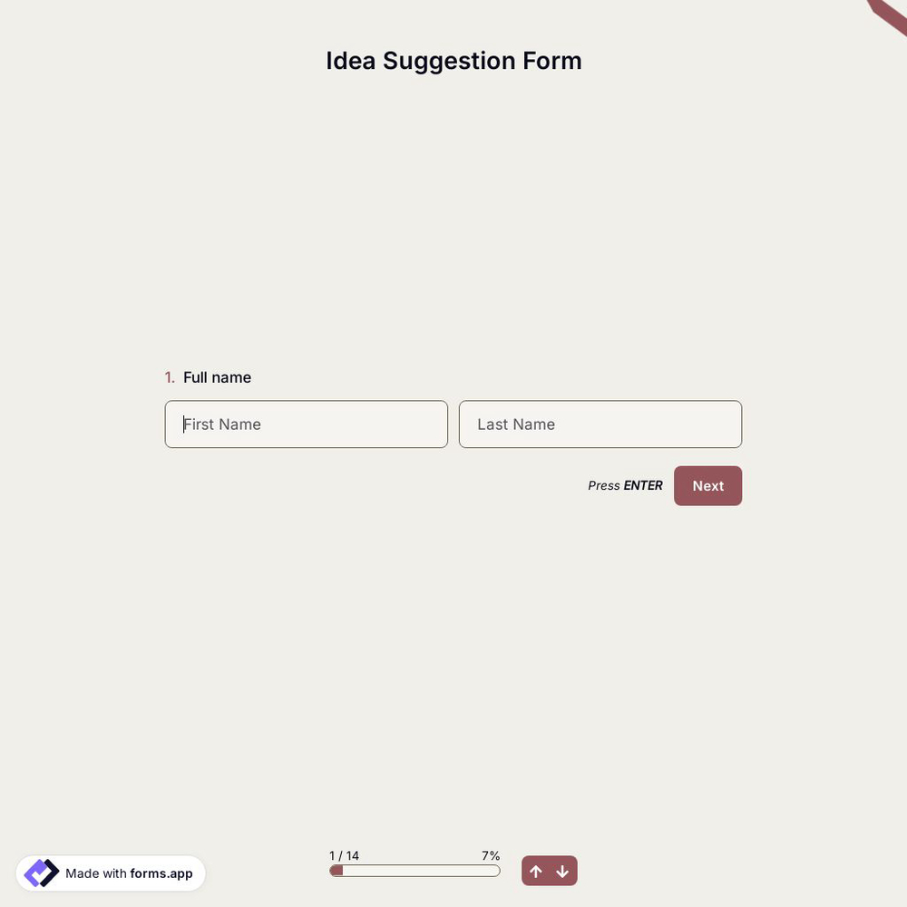 Idea Suggestion Form