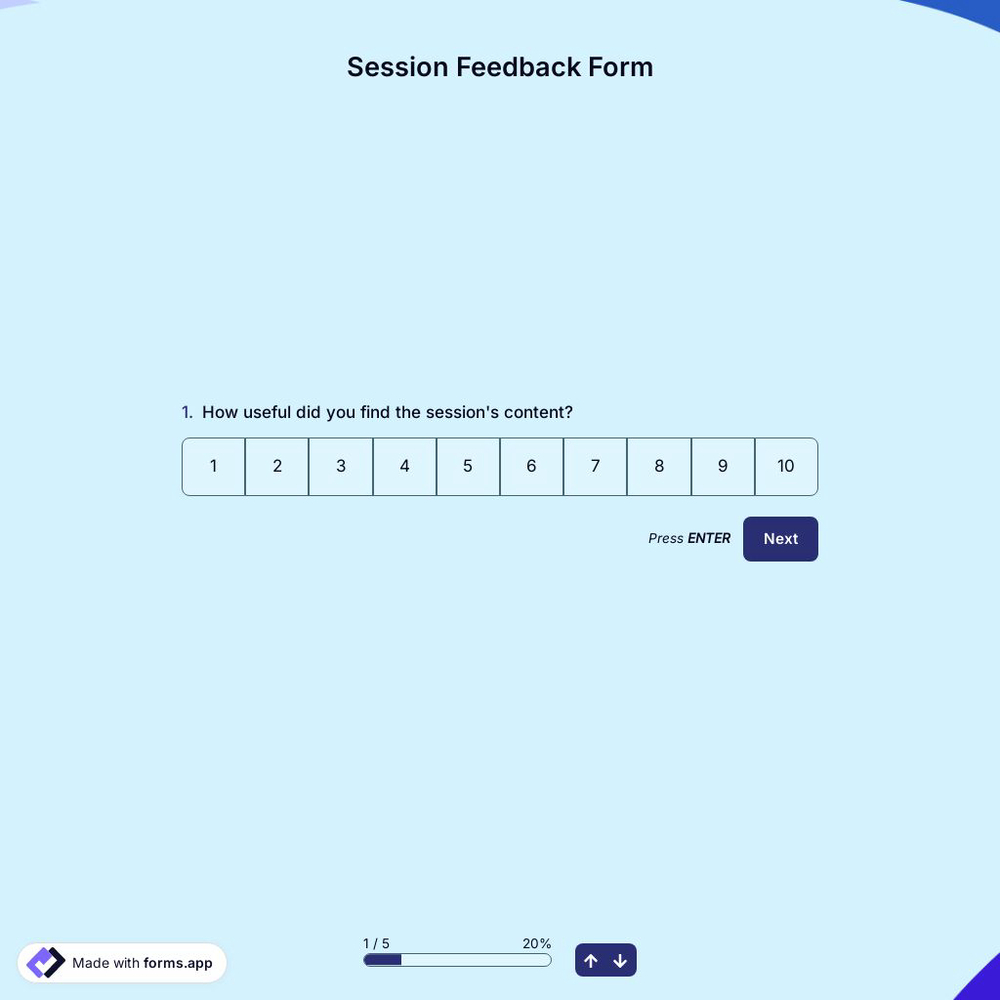 Session Feedback Form