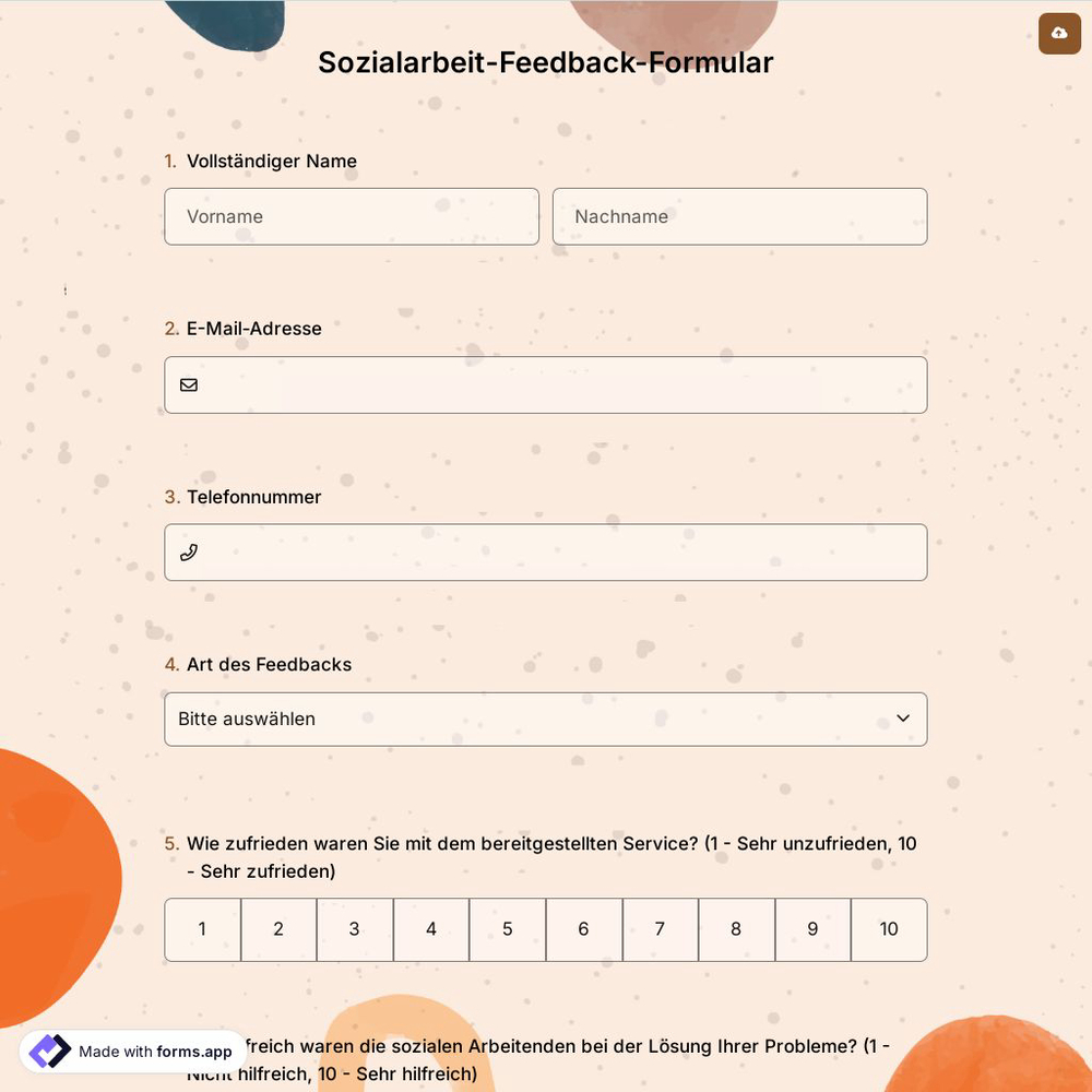 Sozialarbeit-Feedback-Formular