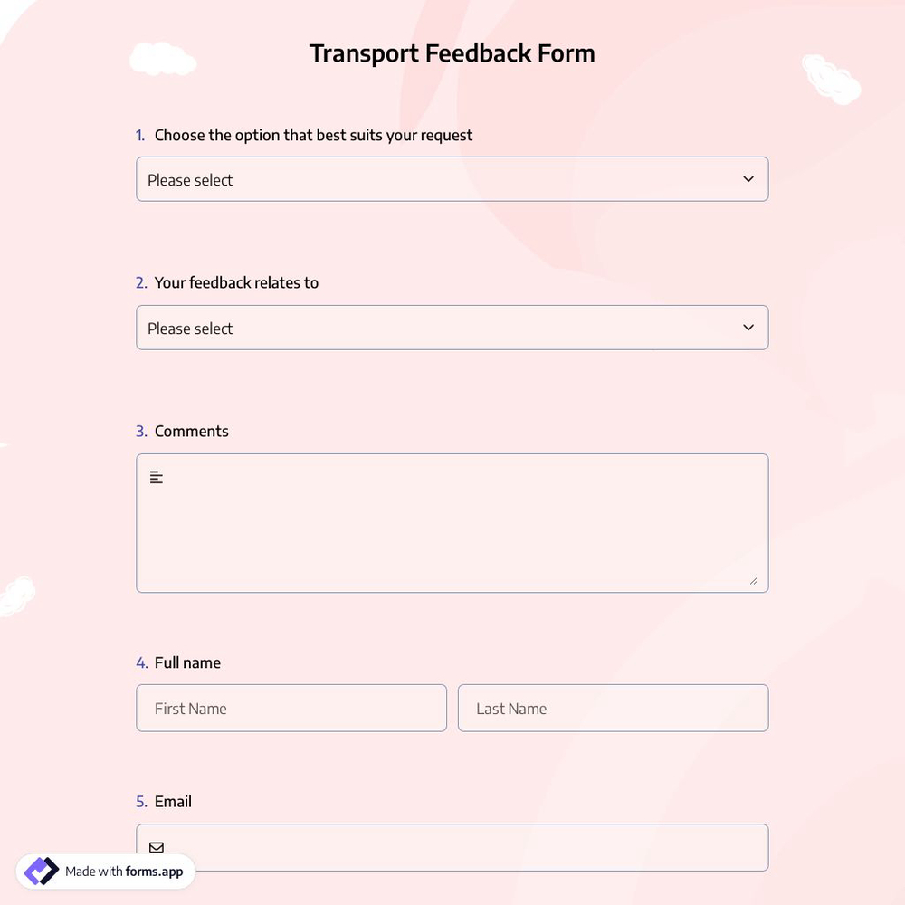 Transport Feedback Form