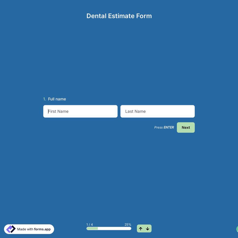 Dental Estimate Form