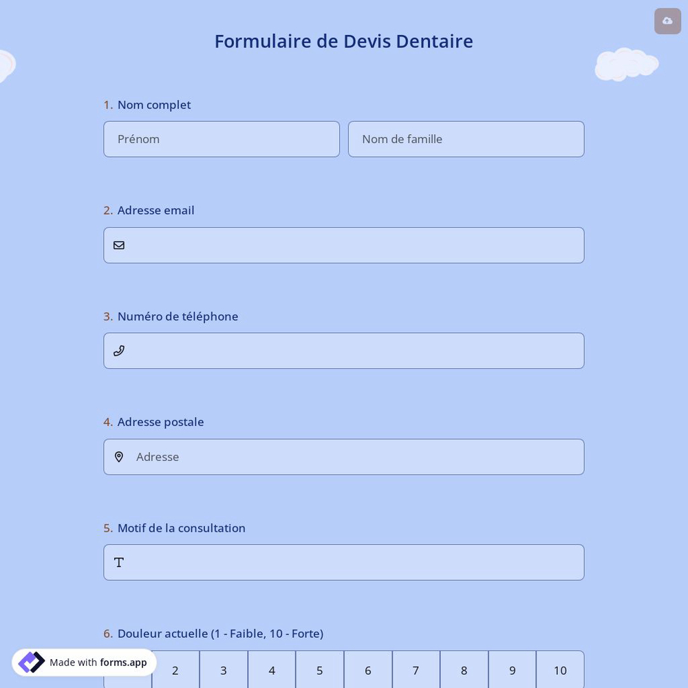 Formulaire de Devis Dentaire