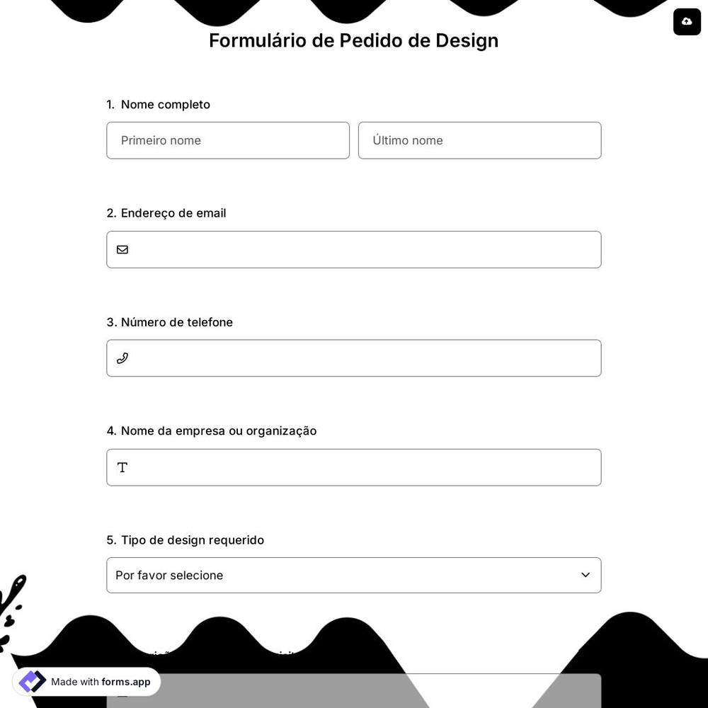 Formulário de Pedido de Design