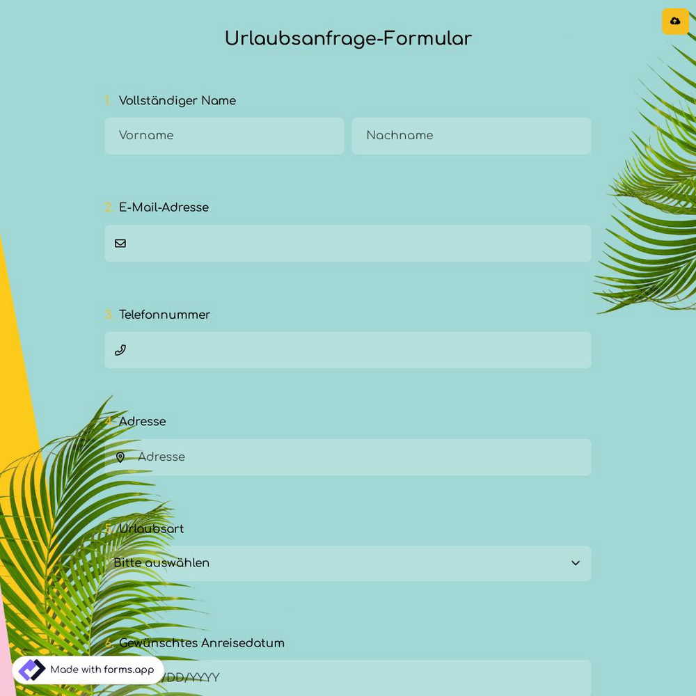 Urlaubsanfrage-Formular