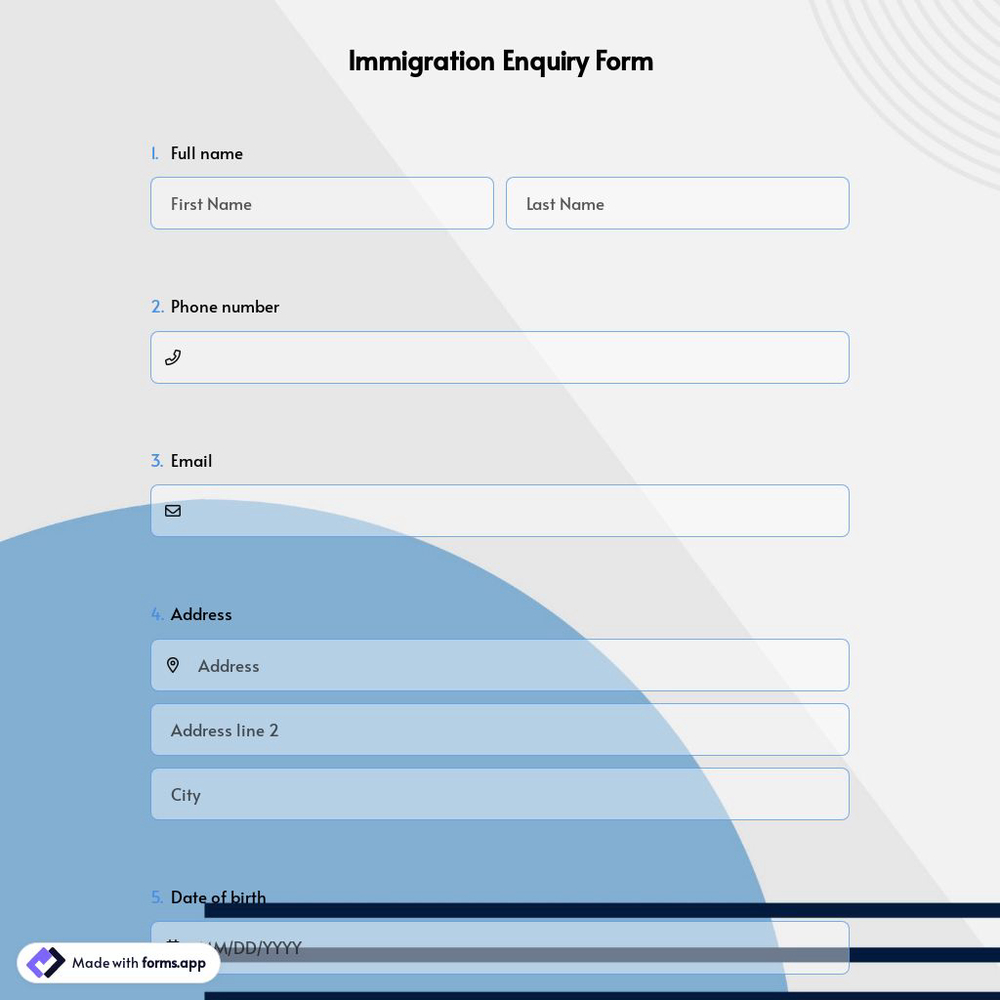 Immigration Enquiry Form