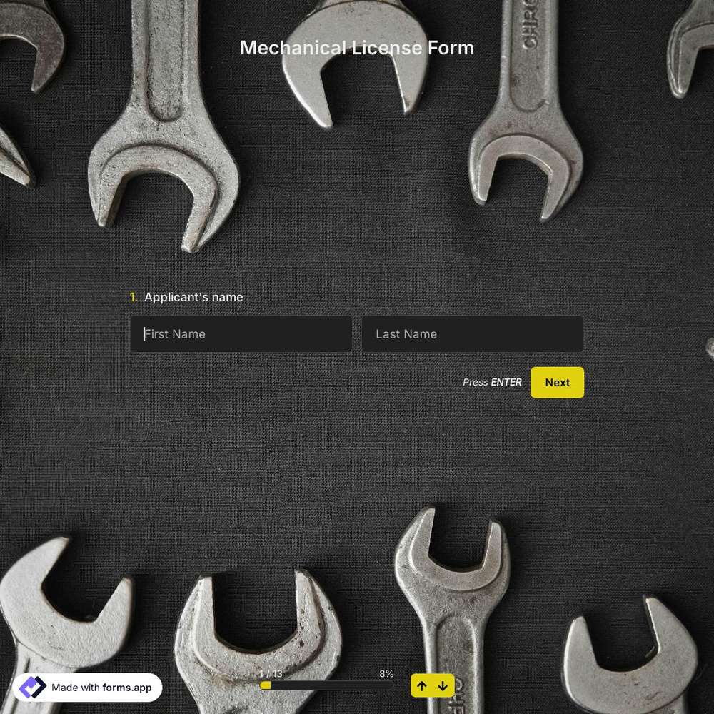 Mechanical License Form
