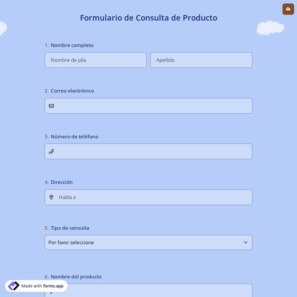 Formulario de Consulta de Producto