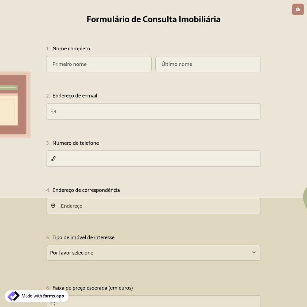 Formulário de Consulta Imobiliária