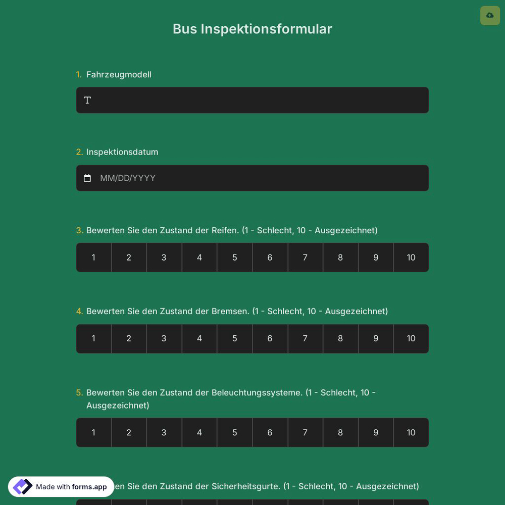 Bus Inspektionsformular