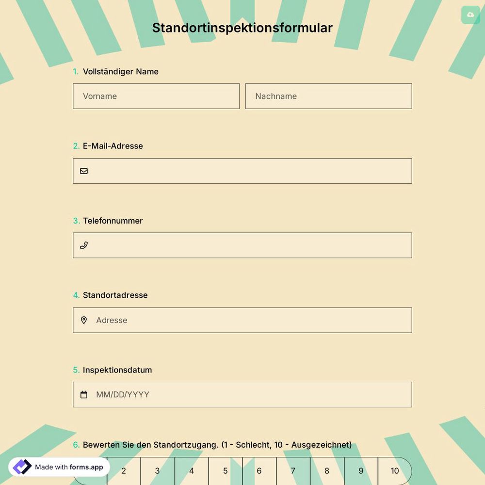 Standortinspektionsformular