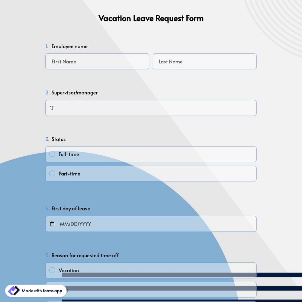 Vacation Leave Request Form