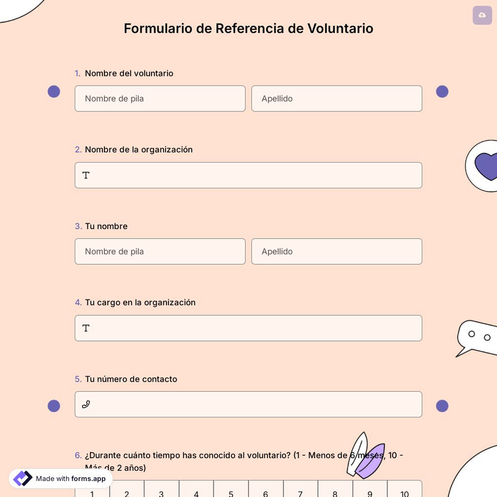Formulario de Referencia de Voluntario