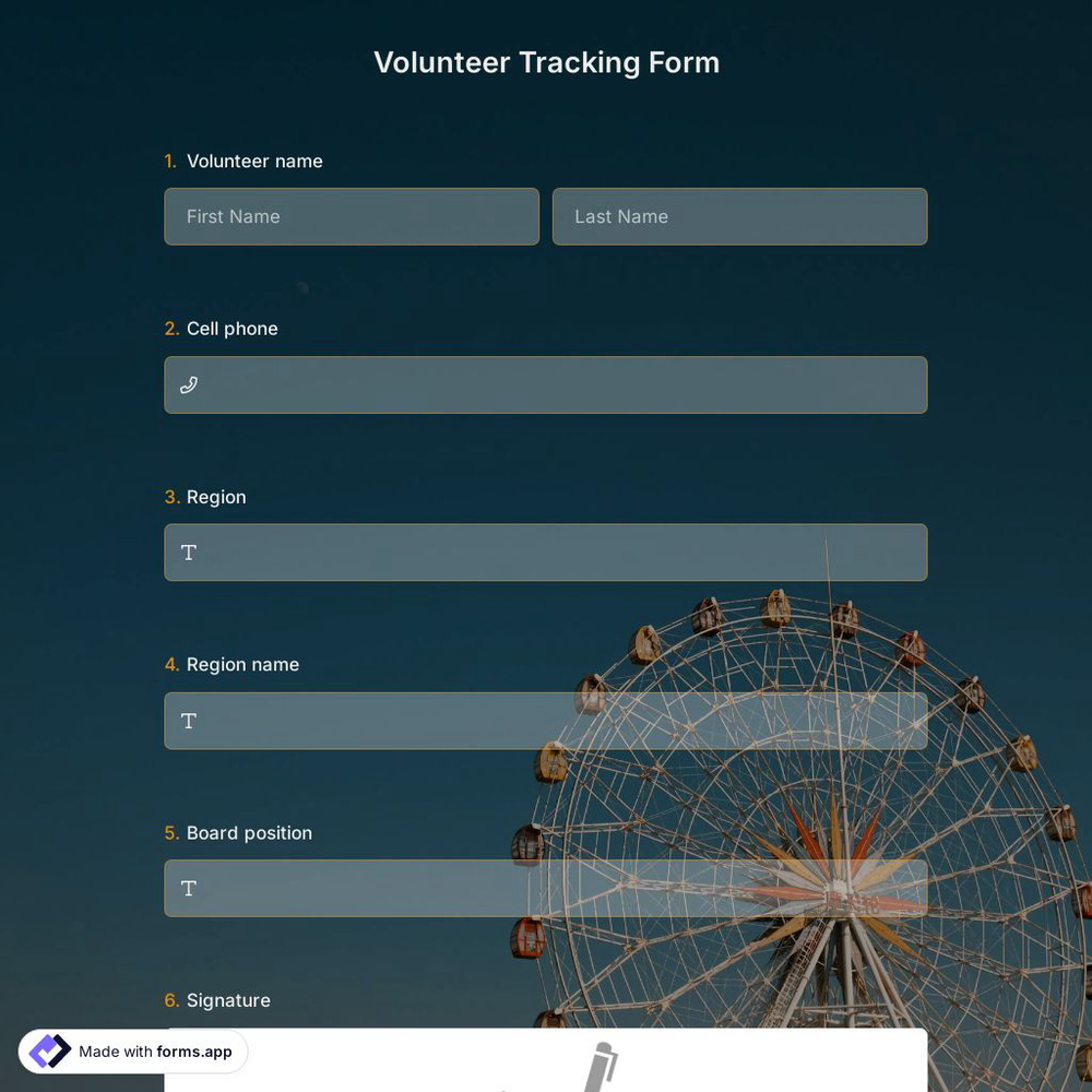 Volunteer Tracking Form