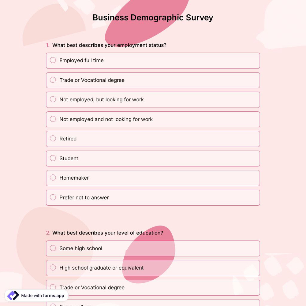 Business Demographic Survey