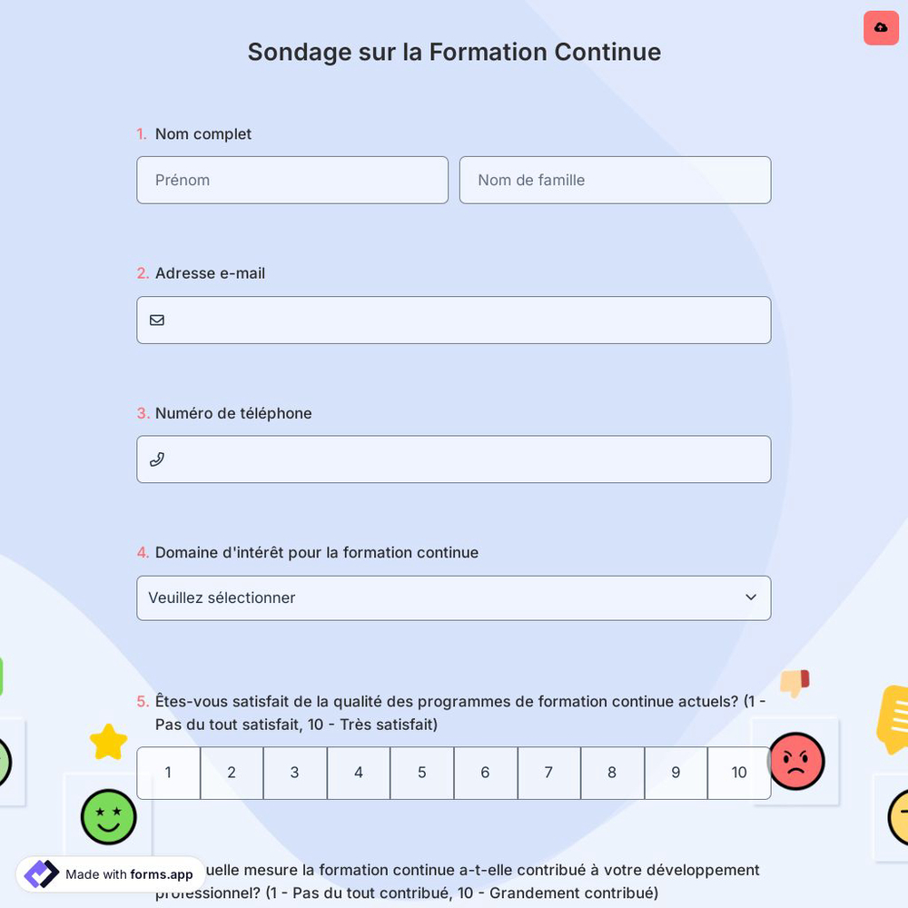 Sondage sur la Formation Continue