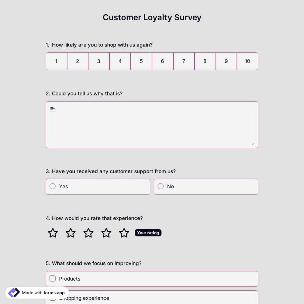 Customer Loyalty Survey