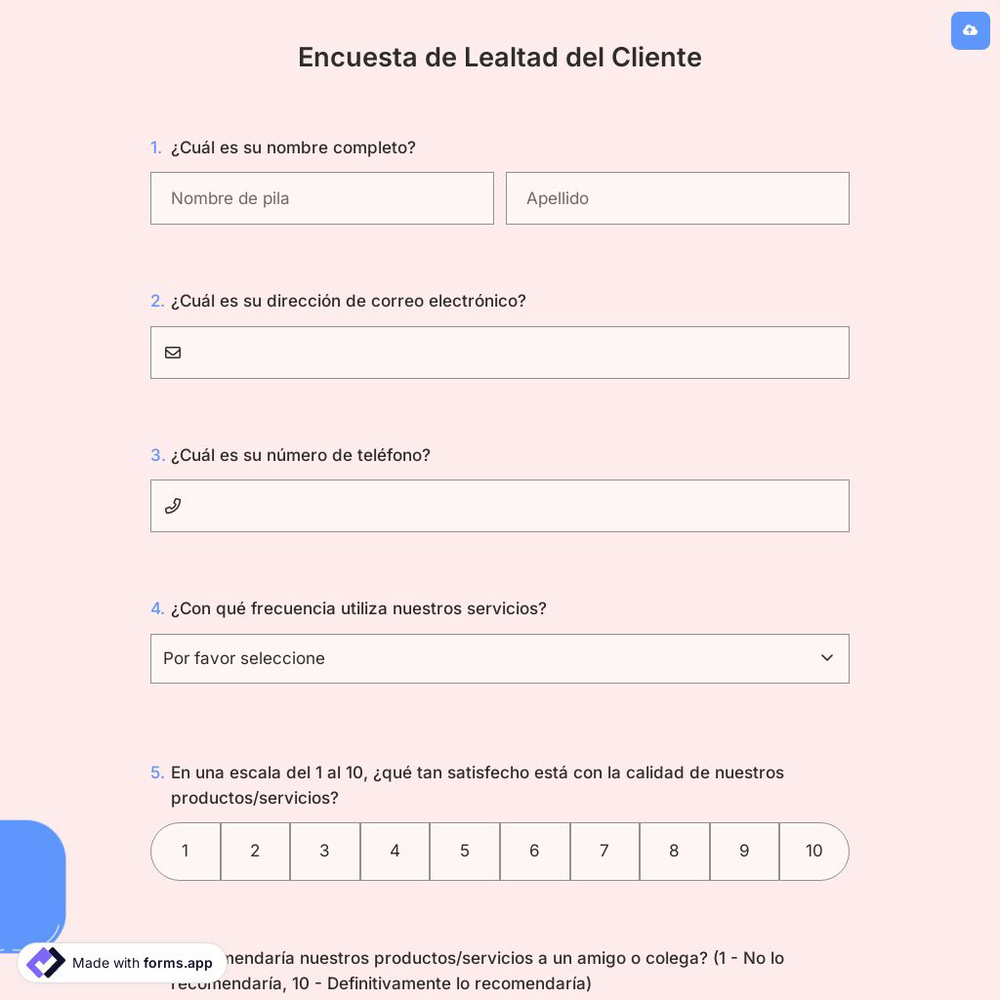 Encuesta de Lealtad del Cliente