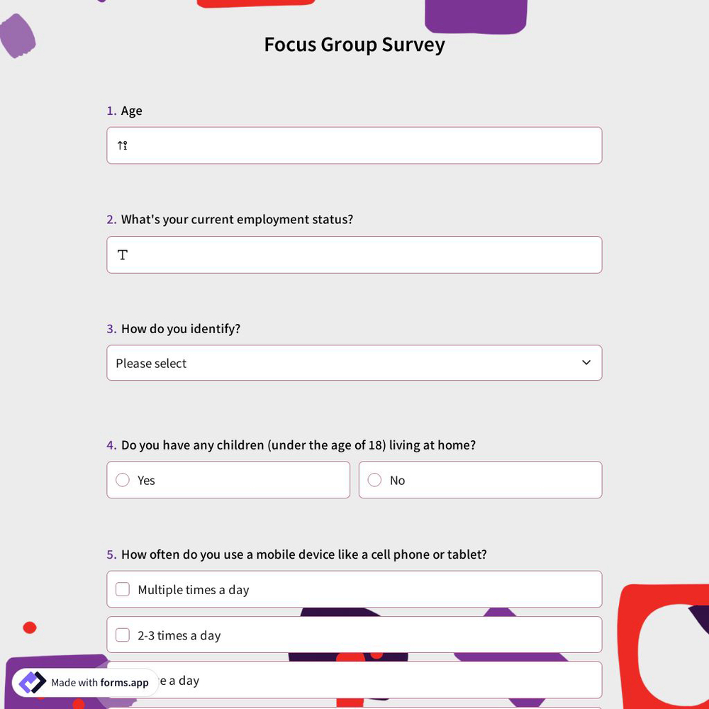 Focus Group Survey