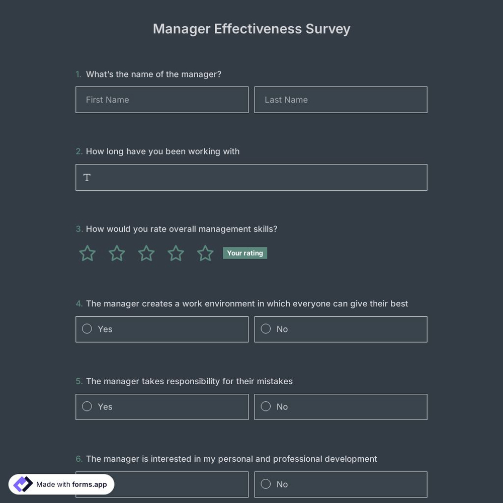 Manager Effectiveness Survey