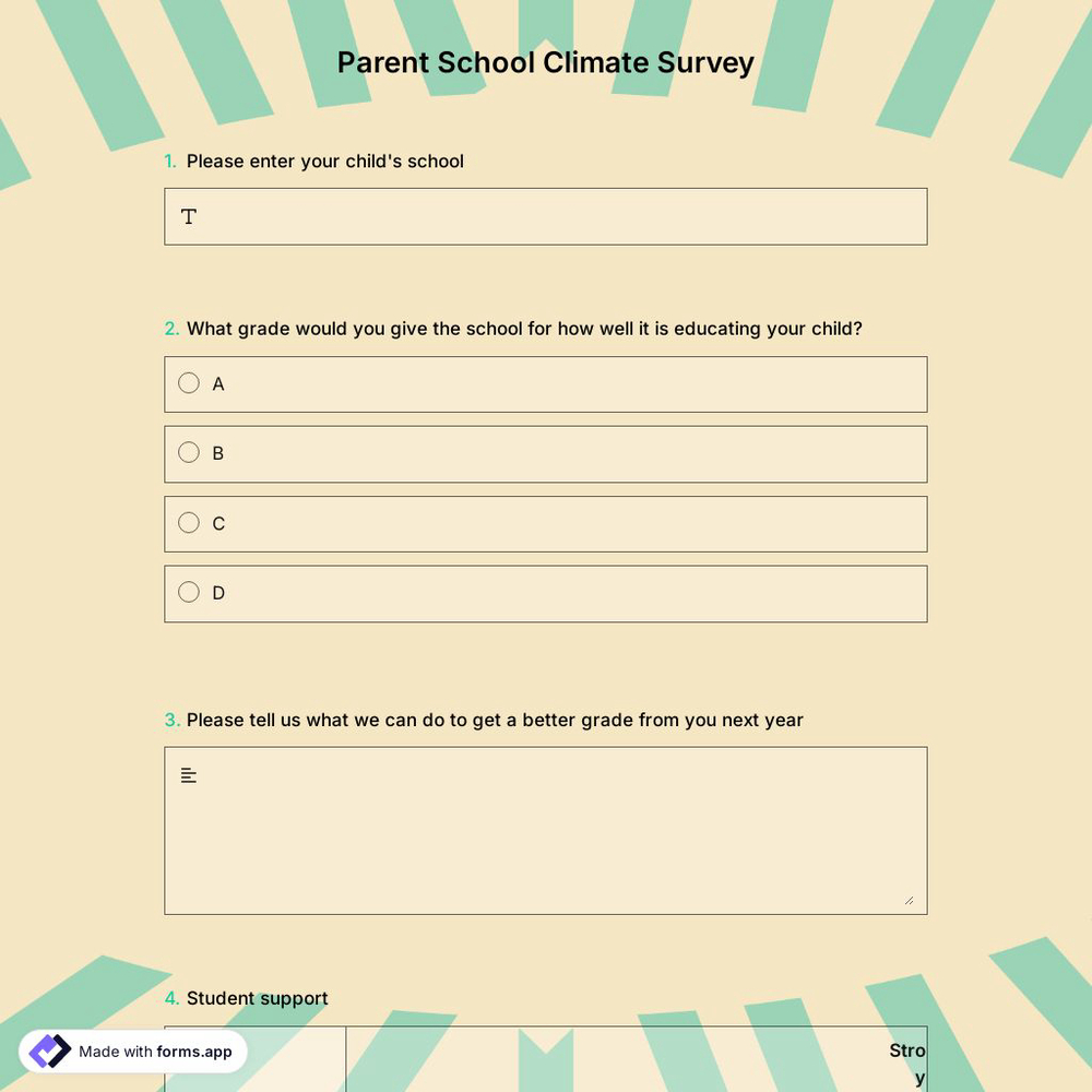 Parent School Climate Survey