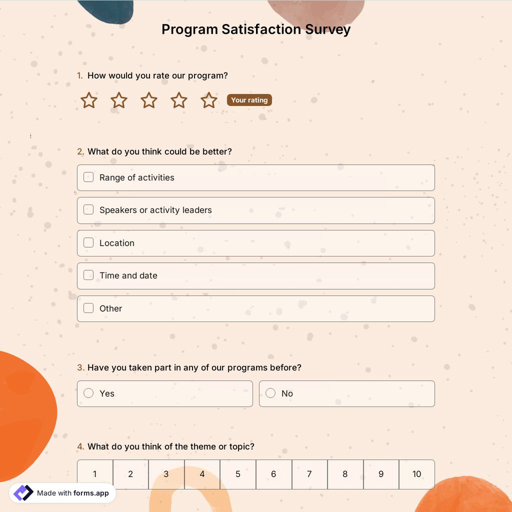 Program Satisfaction Survey