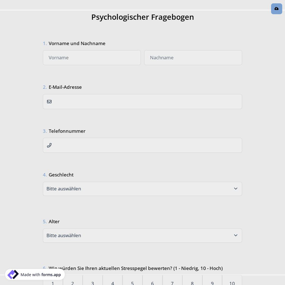 Psychologischer Fragebogen