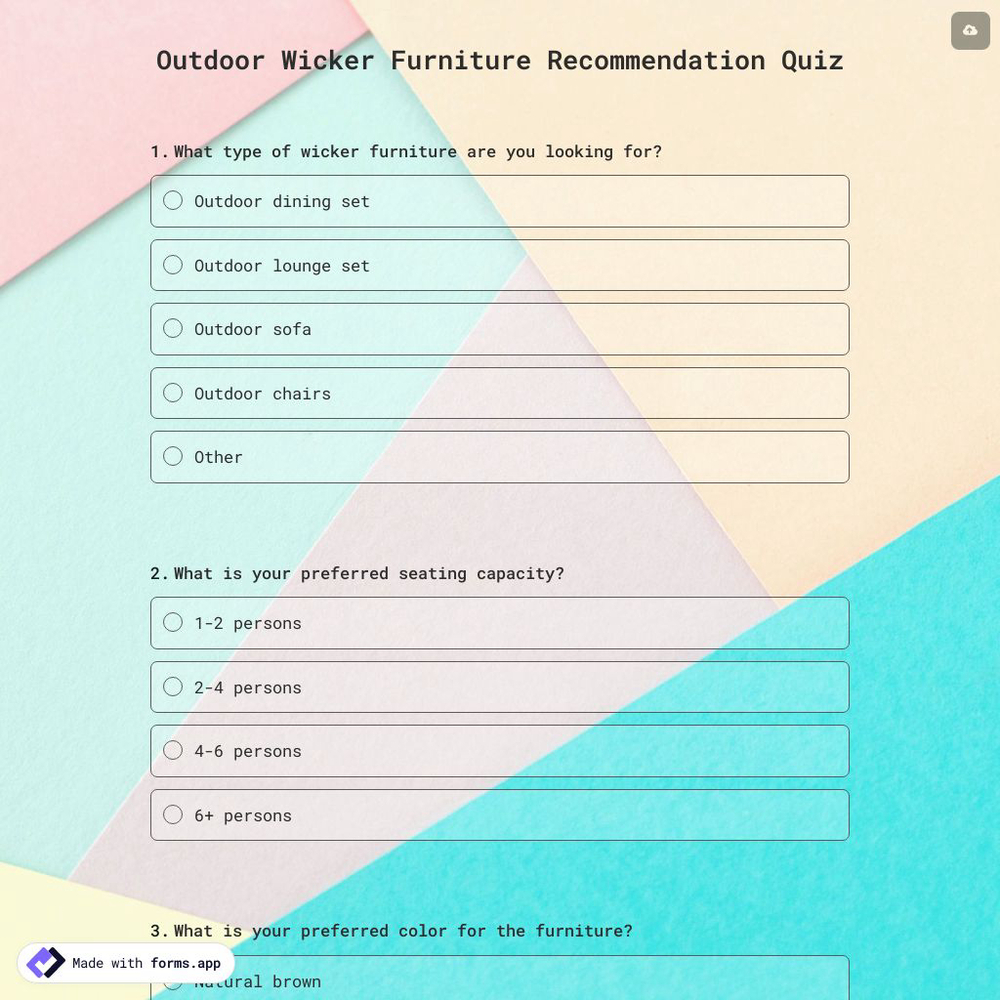 Outdoor Wicker Furniture Recommendation Quiz