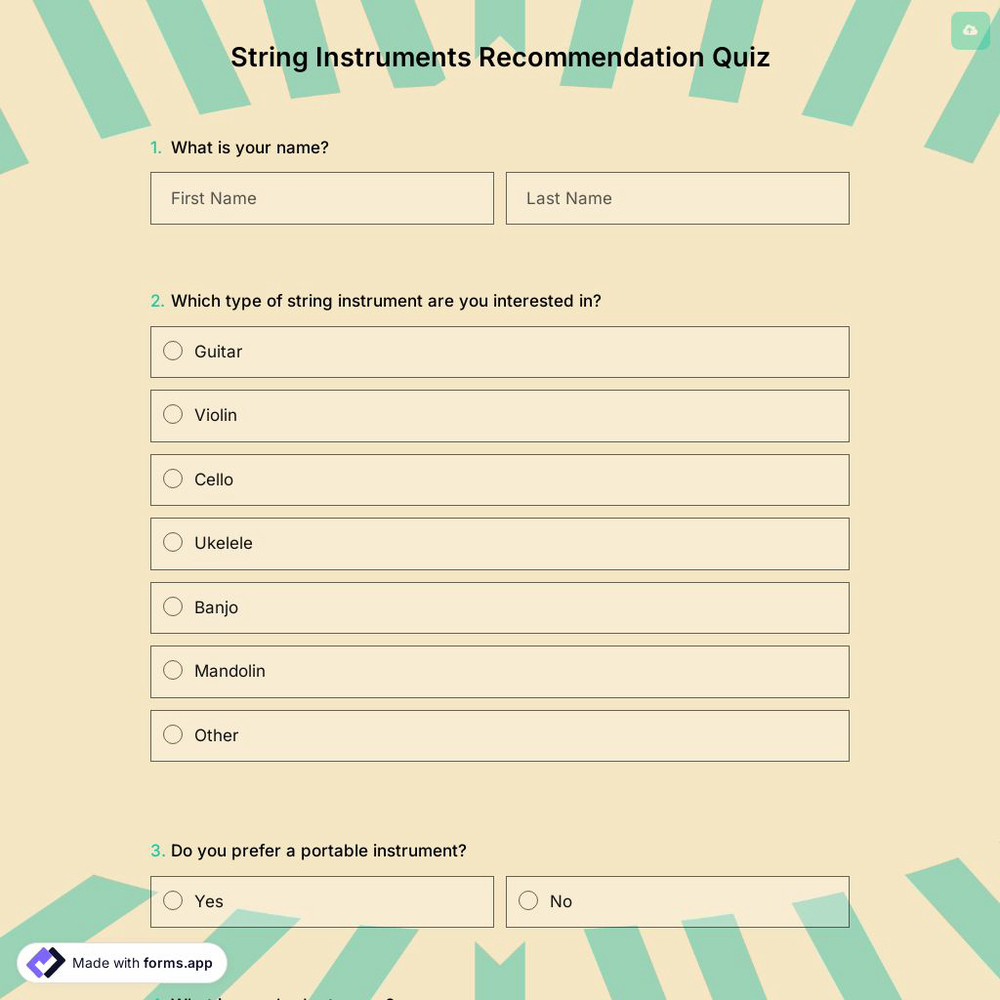 String Instruments Recommendation Quiz
