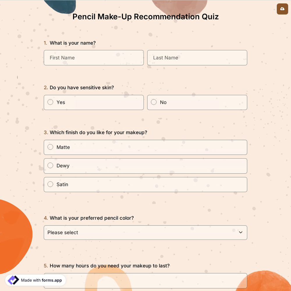Pencil Make-Up Recommendation Quiz