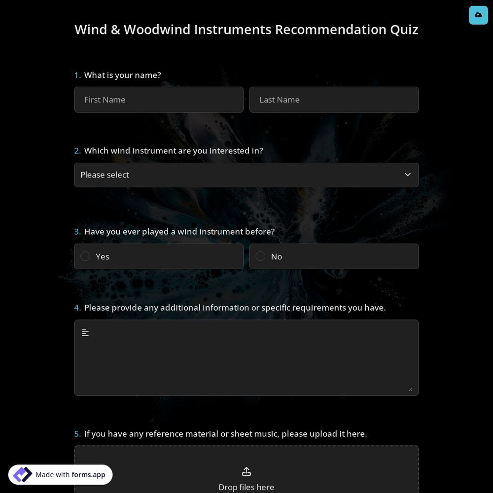 Wind & Woodwind Instruments Recommendation Quiz