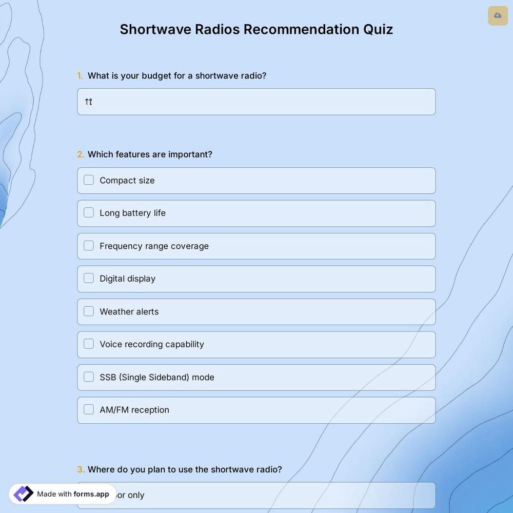 Shortwave Radios Recommendation Quiz