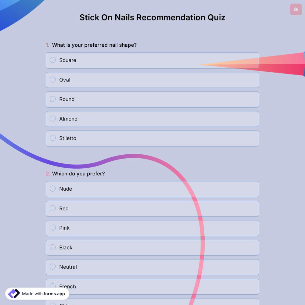 Stick On Nails Recommendation Quiz