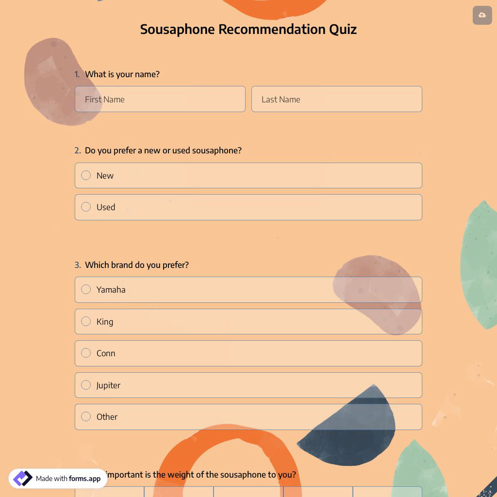 Sousaphone Recommendation Quiz