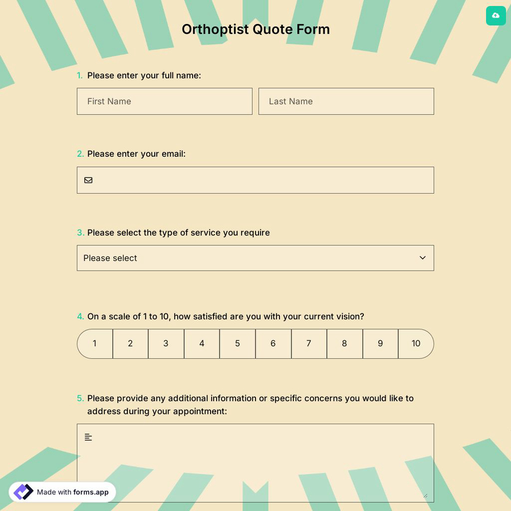 Orthoptist Quote Form