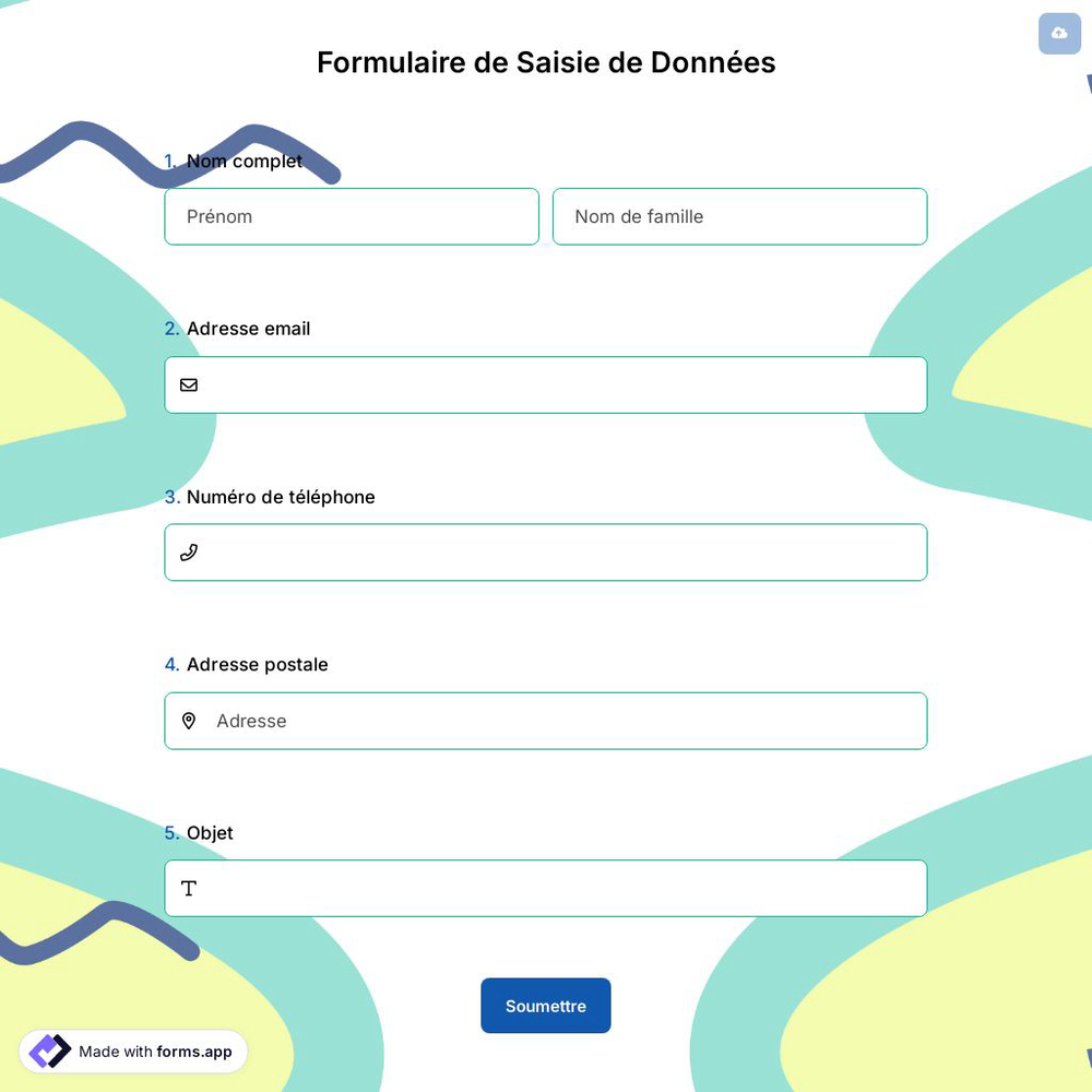 Formulaire de Saisie de Données