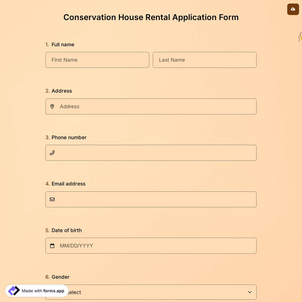 Conservation House Rental Application Form