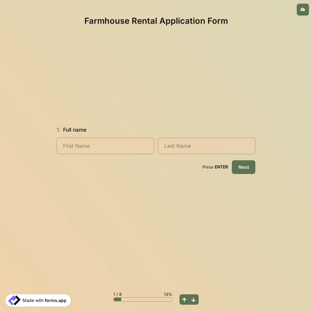 Farmhouse Rental Application Form