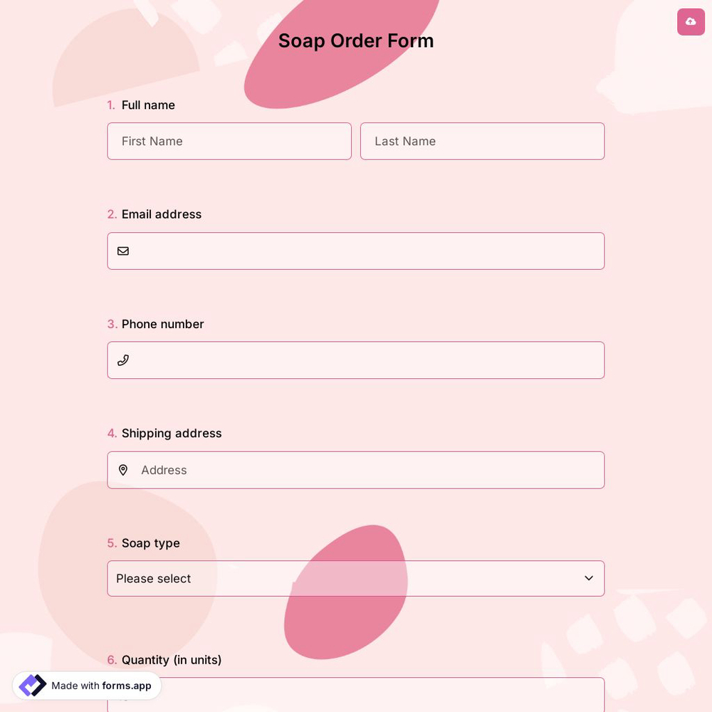 Soap Order Form